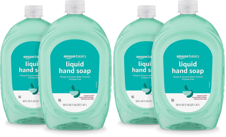 Liquid Hand Soap Refill, Mango and Coconut Water Scent, Triclosan-Free, 50 Fl Oz (Pack of 1) (Previously Solimo)