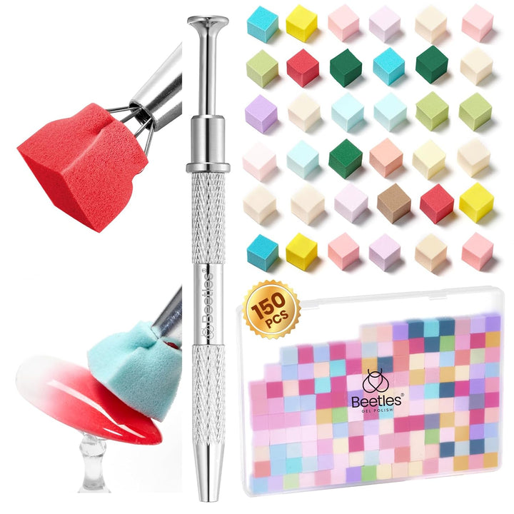 Beetles Nail Art Brushes 8Pcs – Crystal Nail Art Tools 5Pcs Double-Headed Nails Dotting Tool, 3Pcs Striping Liner Brushes for Nails with Pearls Bowknot Stickers, DIY Home Salon Manicure Design Tools