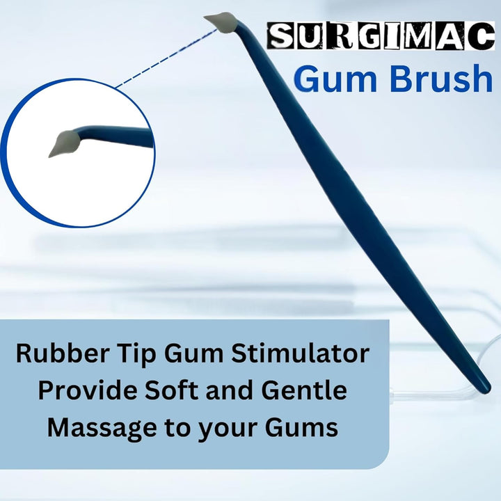 Gum Massager Dental Picks – Rubber Tip Oral Care Tools, Floss Picks for Teeth Cleaning, Plaque Remover, Soft Gum Stimulators | 3-Pack