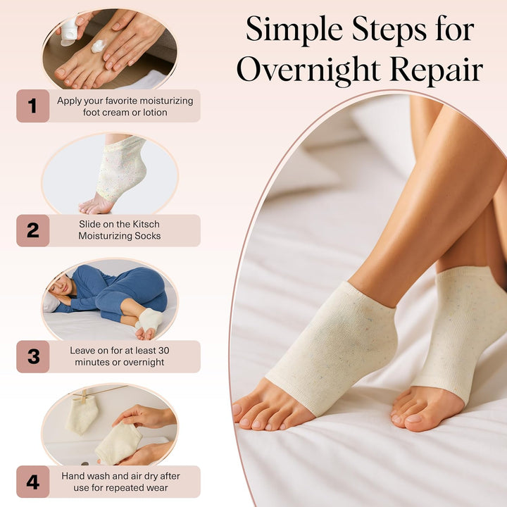 Moisturizing Socks for Cracked Heel Treatment – Reusable Spa Socks for Women & Men with Insulated Gel Lining - Overnight Heel Socks for Dry Cracked Feet, Hydrating, Open-Toe Design - 1 Pair