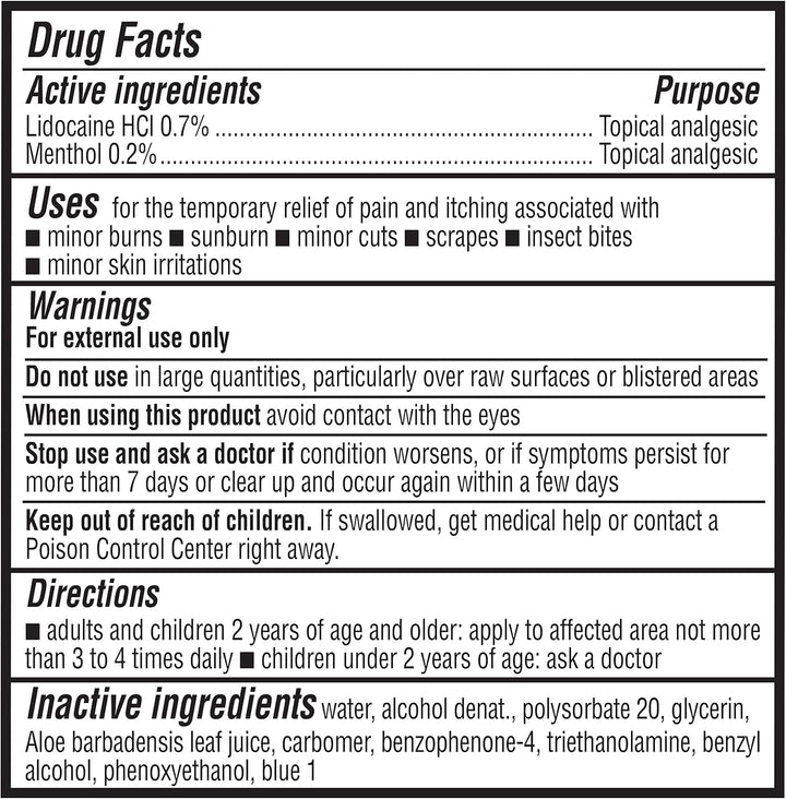 Amazon Brand - Solimo after Sun Gel with Aloe, Lidocaine and Menthol, 16 Fluid Ounce (1 Pack)