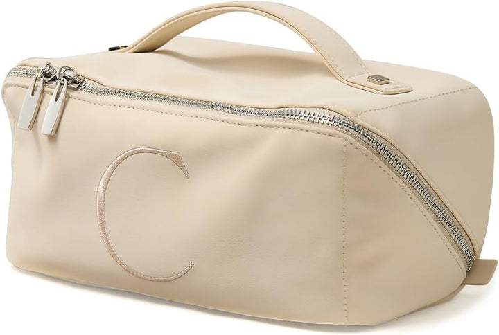 Travel Makeup Bag,Large Capacity Cosmetic Bags for Women,Waterproof Portable Pouch Open Flat Toiletry Bag Pattern Makeup Bag