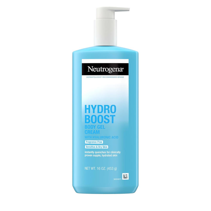 Hydro Boost Body Moisturizing Gel Cream with Hyaluronic Acid, Non-Greasy & Fast Absorbing, Lightweight Hydrating Body Lotion for Normal to Dry Skin, Fragrance-Free, 16 Oz