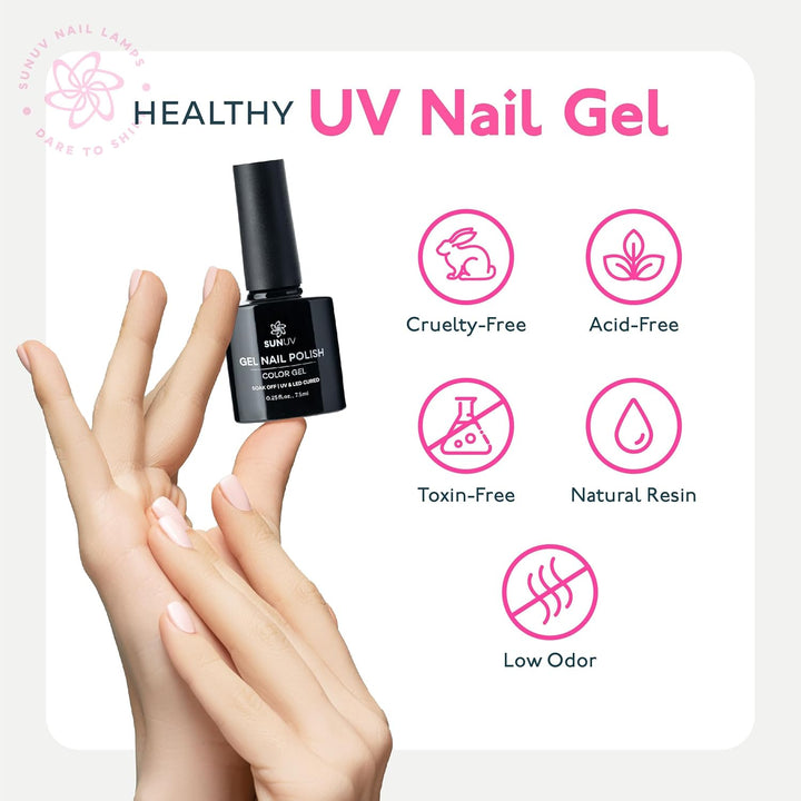 Gel Nail Polish Kit with UV Light for Nails SUN2C 16 Colors Gel Polish Sets, Base and Top Coat with 8 PCS Manicure Tools Gift for Women