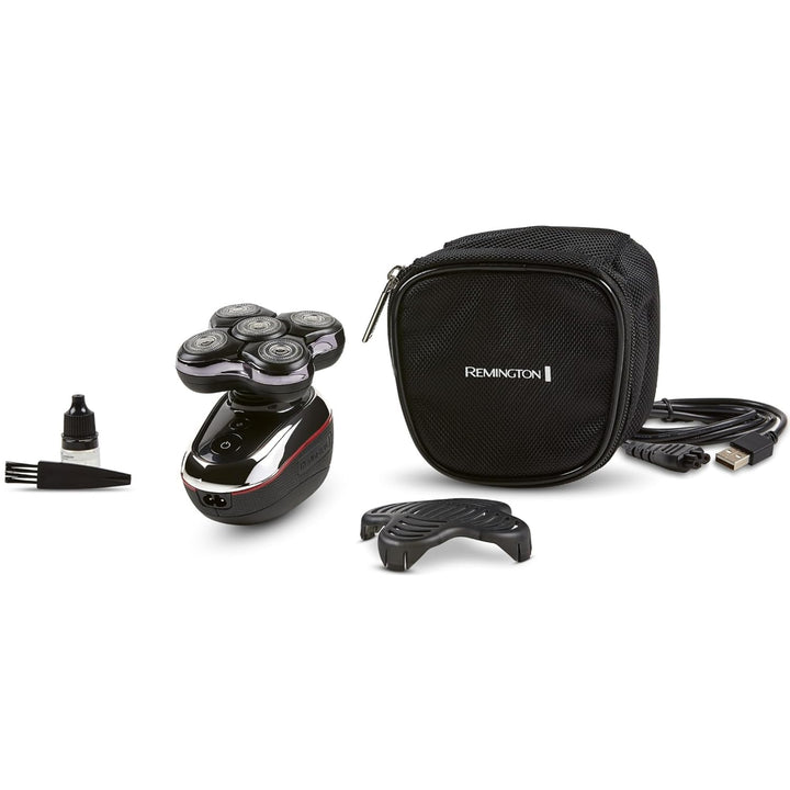 XR7000 Balder Pro Rotary Shaver Rechargeable Waterproof Electric Razor for Men Cordless Lithium Power 5 Dual Track Flexing Heads and Pop-Up Trimmer Black