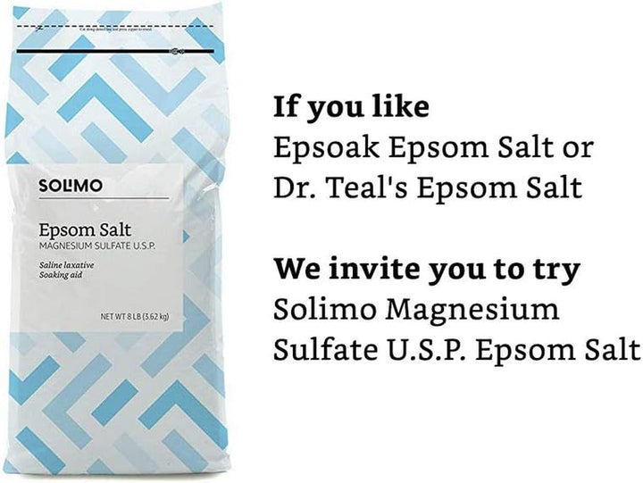 Epsom Salt Soak, Magnesium Sulfate USP, Unscented, 8 Pound (Pack of 3)
