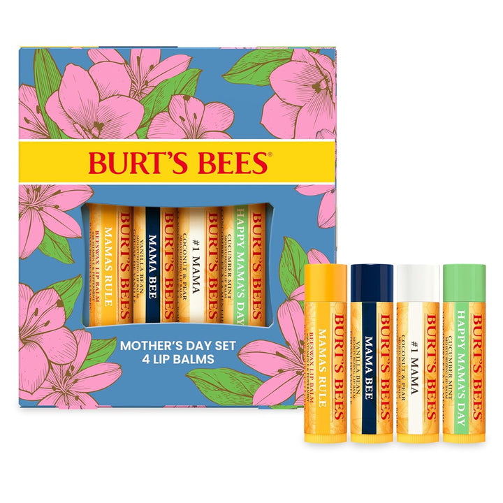 Lip Balm - Original Beeswax, Lip Moisturizer with Responsibly Sourced Beeswax, Tint-Free, Natural Origin Conditioning Treatment, 4 Tubes, 0.15 Oz.