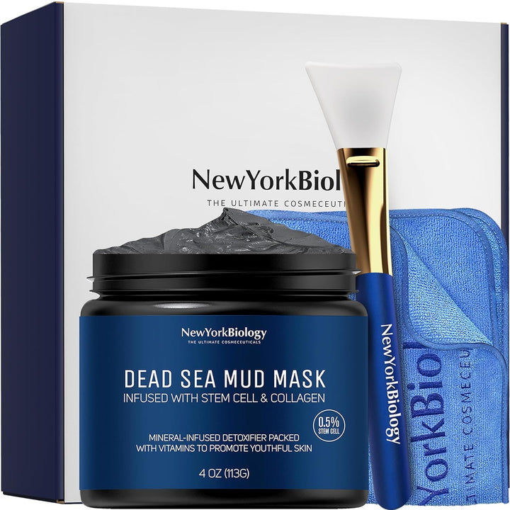 New York Biology Dead Sea Mud Mask for Face and Body | Spa Quality Pore Refiner for Oily Skin | Natural Skincare for Women & Men | Tighten Skin for a Healthier Complexion | 8.8 Oz