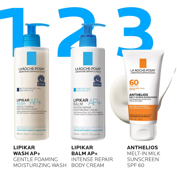 Anthelios Melt-In Milk Sunscreen SPF 60, Sunscreen for Body & Face, Broad Spectrum SPF + Antioxidants, Oil Free, Lightweight & Fast Absorbing, Oxybenzone Free
