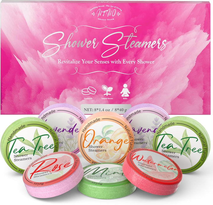 Shower Steamers Aromatherapy 8 Pack - Gifts for Women, Shower Bombs with Essential Oils, Self Care and Stress Relief Stocking Stuffers, Relaxation Birthday Gifts for Women and Men