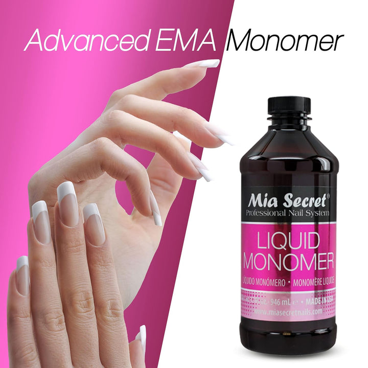 32 Oz  Liquid Monomer - Professional Acrylic Nail Liquid for Acrylic Powder - EMA Monomer Acrylic Nail Liquid