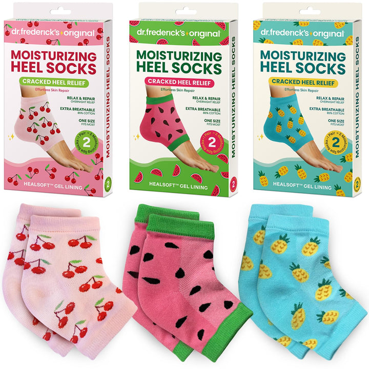 Moisturizing Heel Socks for Dry Cracked Heels Treatment - Infused with Olive Oil, Jojoba Oil and Vitamin E - 2 Pairs - Stocking Stuffers for Adults - Original Formula