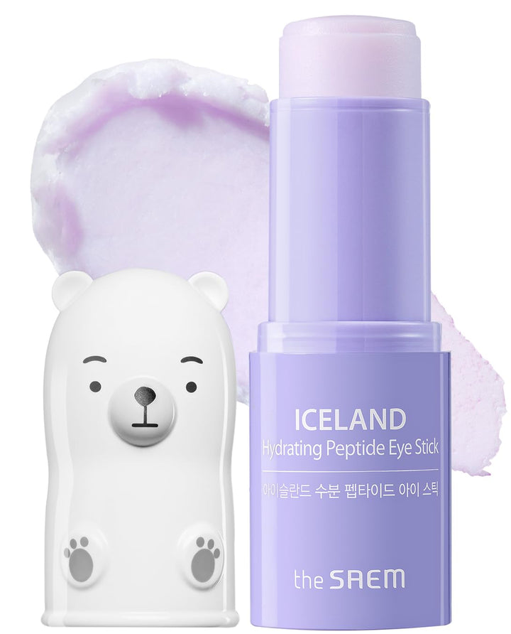 The SAEM Iceland Hydrating Eye Stick 0.24Oz - Cooling Eye Balm for Dark Circles and Puffiness – under Eye Treatment - Reduce Wrinkles and Moisturizing - Minimize Dark & Puffy Eyes - Aqua Scent
