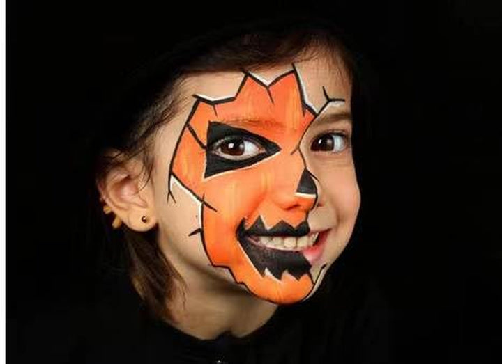 Cream-Blendable Orange Face Paint Stick (1.06 Oz),Full Orange Body Paint for Adults Children Halloween Cosplay SFX Makeup,Waterproof Orange Eye Black Stick