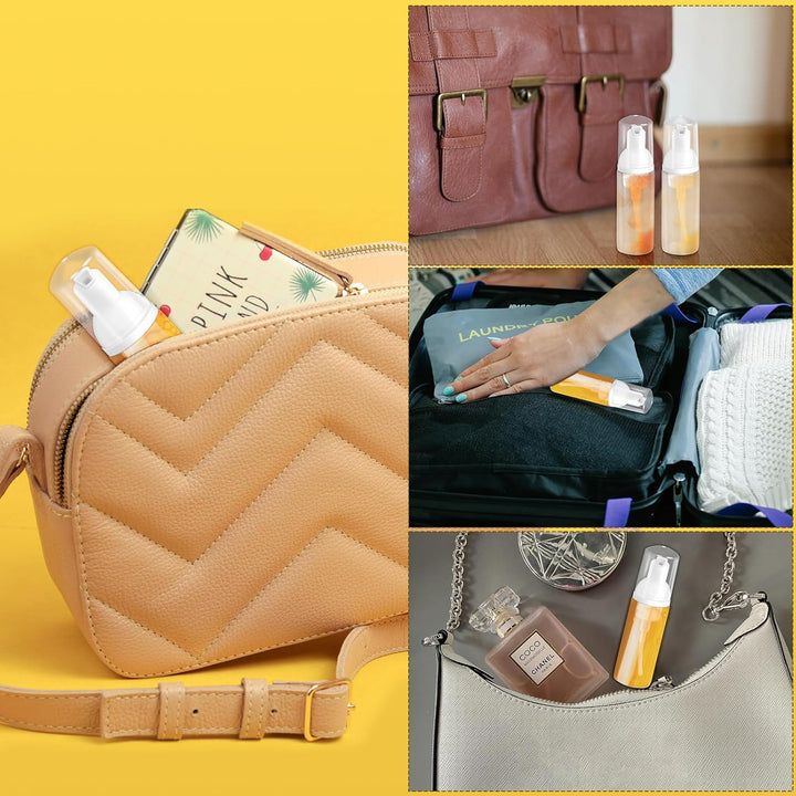 2Oz Plastic Foam Pump Bottle, Empty Bottle Travel Foaming Dispenser for Hand Soap, Shampoo (2Pcs, 60Ml)