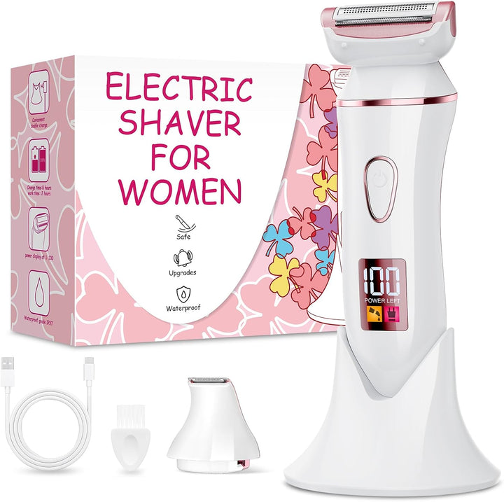 Electric Shaver for Women, Gifts for Women, Electric Razor for Womens, Rechargeable Wet Dry Lady Hair Remover,Ipx7 Waterproof,Shaver for Legs (Rose Gold)
