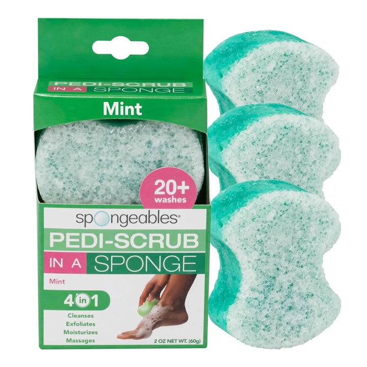 Spongables Pedi Scrub Foot Exfoliating 20+ Wash Sponge