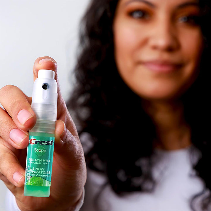 Scope | One 4-Pack of Mint Breath Mist Sprays (4 Total Sprays) - 0.24 Ounce (7Ml) - Made in an FDA Audited USA Facility