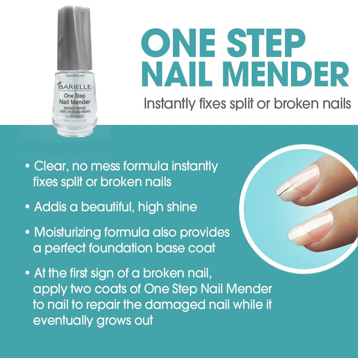 One Step Nail Mender .47 Oz. - Repairs Split, Chipped and Damaged Nails Clear