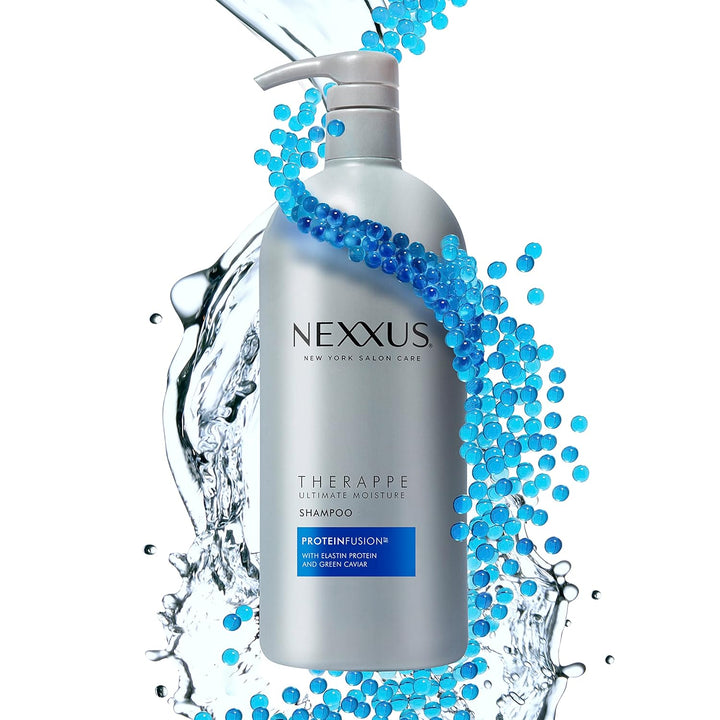 Nexxus Shampoo and Conditioner Therappe Humectress 2 Count for Dry Hair Silicone-Free, Moisturizing Caviar Complex and Elastin Protein for Thicker and Stronger Hair 33.8 Oz
