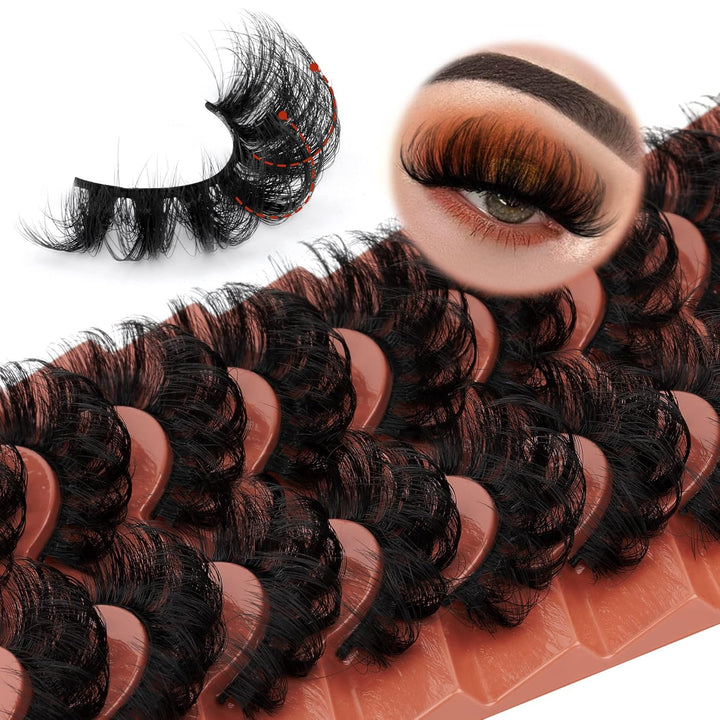 Mink Lashes Full Volume False Eyelashes 18Mm Dramatic Faux Mink Eyelashes Natural Look Cat Eye Volume Eye Lashes Multipack by