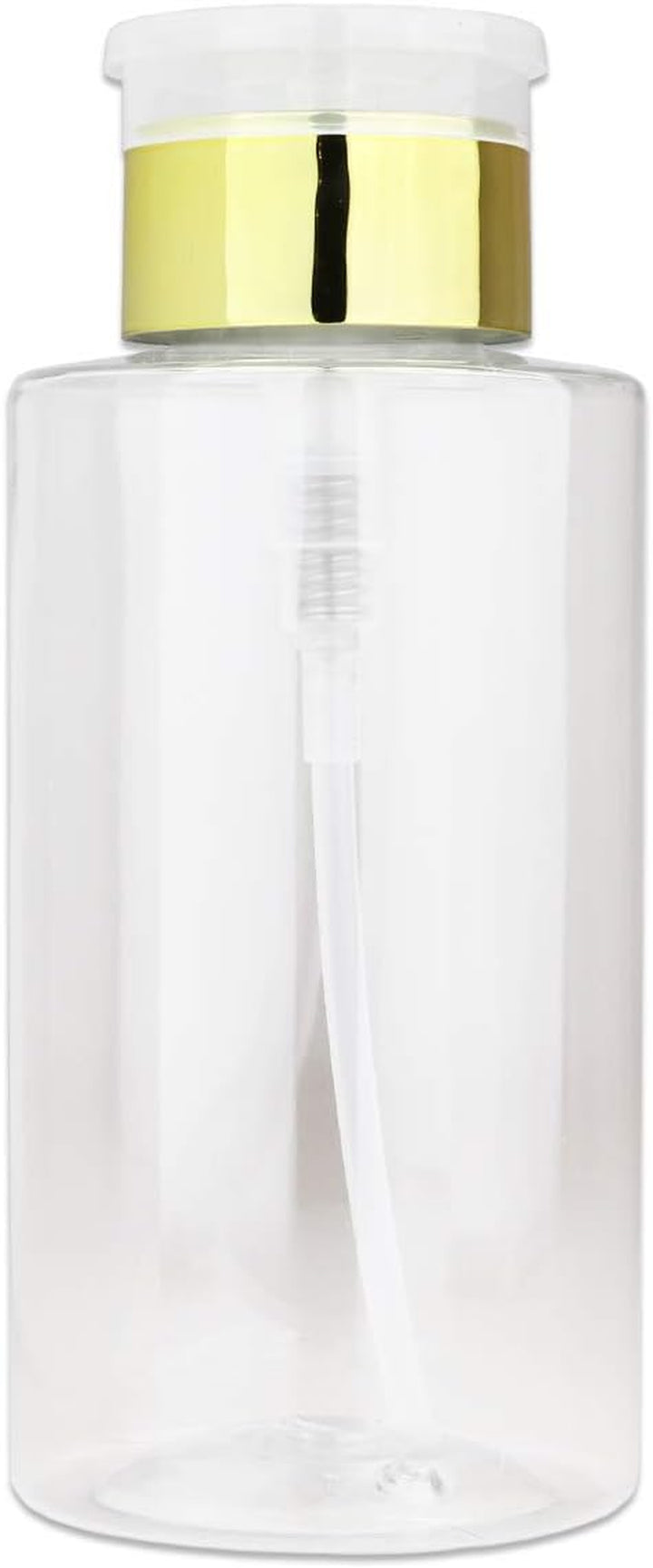 9Oz Gray with Word Imprint Push down Pump Dispenser Empty Refillerable Bottle with Flip Top Cap - for Nail Polish, Travel, Cosmetics Packaging