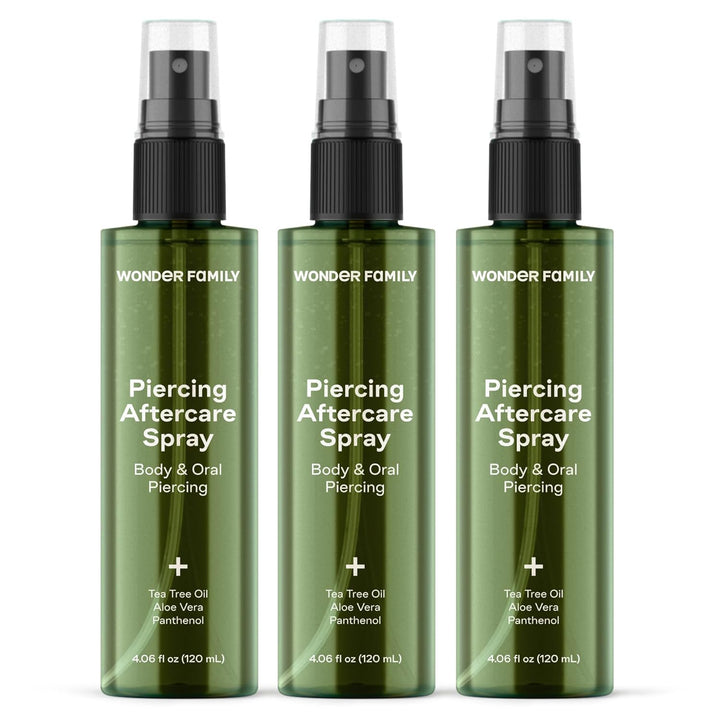Piercing Aftercare Spray - Sterile Saline Solution for Piercings with Panthenol & Tea Tree Oil for Piercing Bumps Lip, Body, Nose Rings, & Ear Piercing Cleaner Keloid Bump Removal