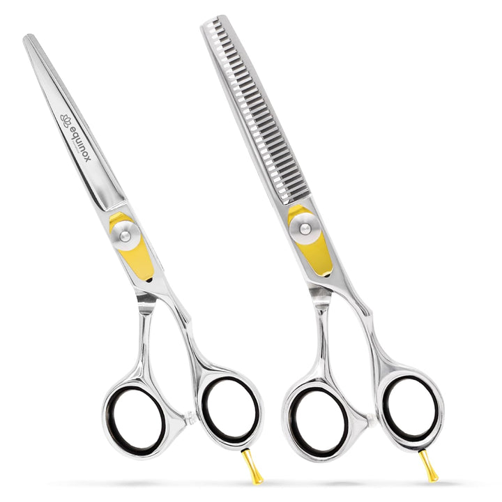 Equinox Professional Razor Edge Series Barber Hair Cutting Scissors - Japanese Stainless Steel Salon Scissors - 6.5” Overall Length - Fine Adjustment Tension Screw - Premium Shears for Hair Cutting