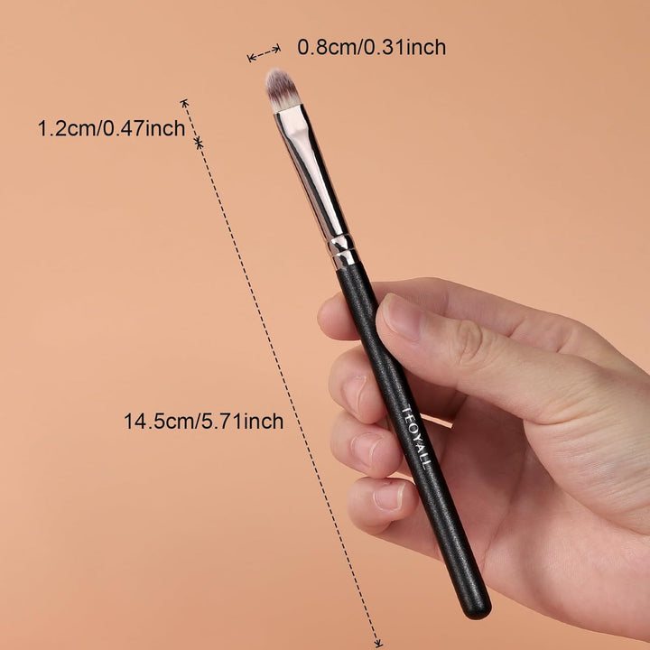 Flat Rounded Concealer Brush, Soft Dense Synthetic Bristles Blending Brush for Powder Cream Concealer Eyeshadow