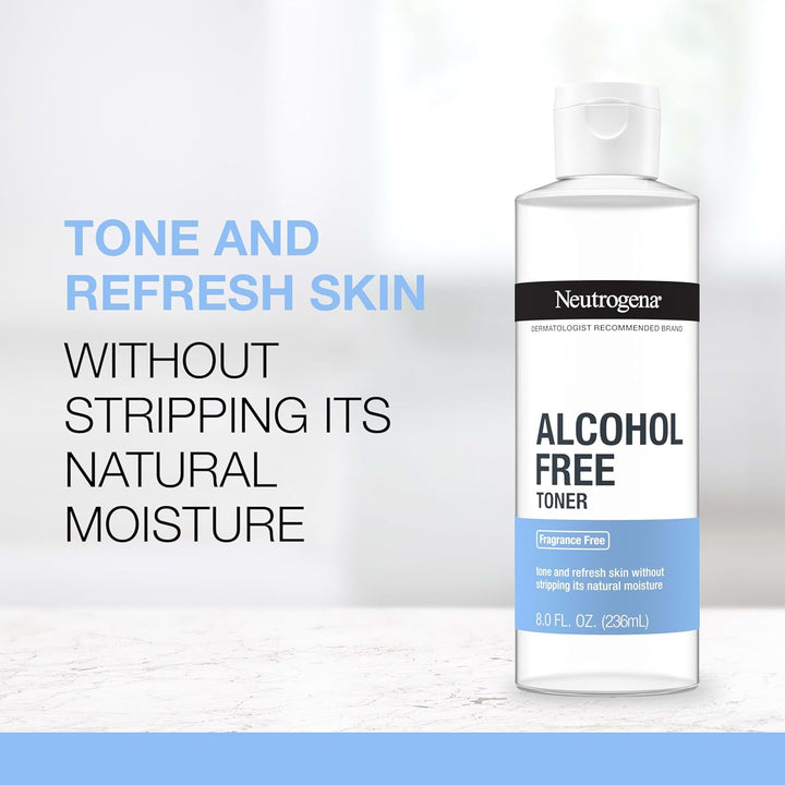 Alcohol-Free Gentle Daily Facial Toner, Fragrance-Free to Tone & Refresh Skin, Gently Removes Impurities & Reconditions Skin, Hypoallergenic, 8 Fl. Oz