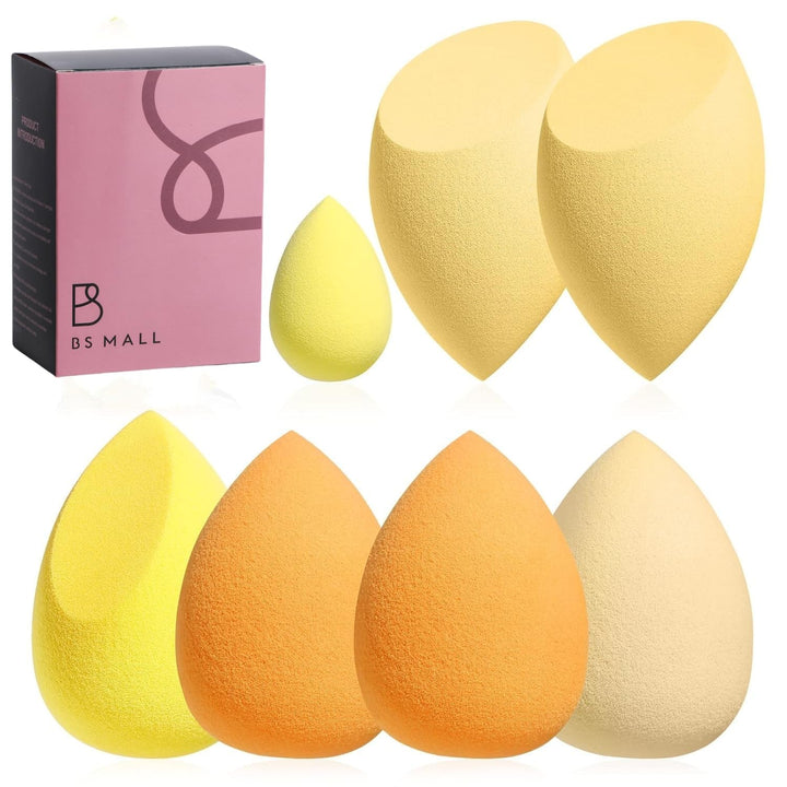 Makeup Sponge Set  with Storage Case 7 Pcs for Liquid, Cream, and Powder,Save Foundation with 1 Mini Makeup Sponge for Travel Daily Use (A-Pink）
