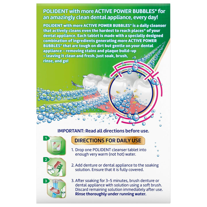 3 Minute Antibacterial Dental Appliance Cleanser Tablets, 60 Count