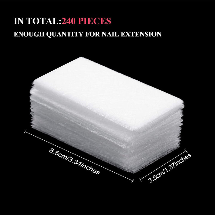 240 Pieces Silk Nail Extension Wrap Fiberglass Wrap Nail Art Extension DIY Protector Accessories for Splits Breaks Repair Reinforce for Women Home Salon