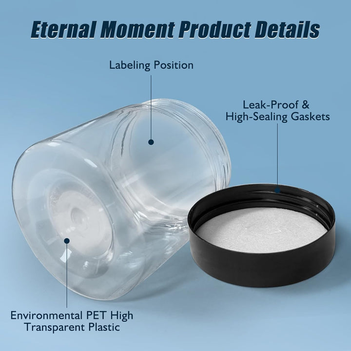 50 Pack 4 Oz Clear Plastic Jars with Lids - Small/Mini Containers for Slime, Ointments，Creams, Samples, Eyeshadow, Travel Storage， Makeup, Lotion, and Body Butter.