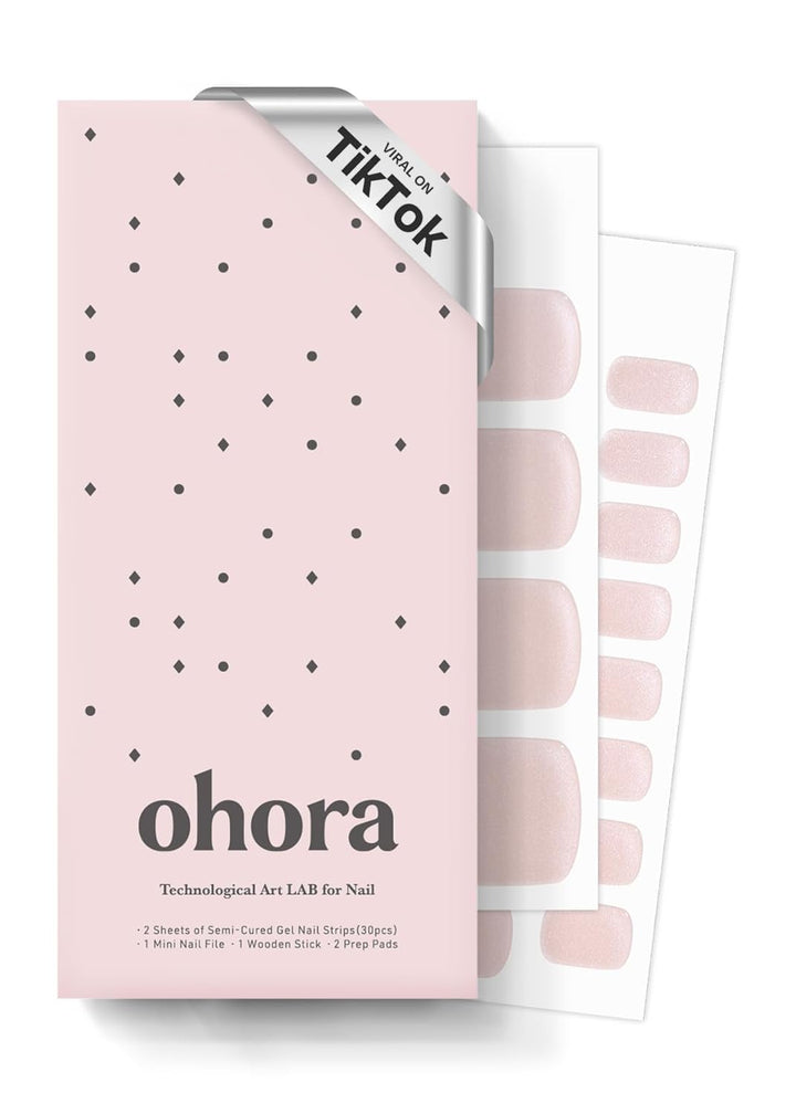 Semi Cured Gel Pedi Strips (P Chilly Red) - Works with Any Pedi Lamps, Salon-Quality, Long Lasting, Easy to Apply & Remove - Includes 2 Prep Pads, Pedi File & Wooden Stick