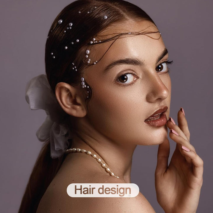 660Pcs Self Adhesive Pearl Stickers Flat Back Pearls for Craft Hair Face Makeup Nail Cell Phone Scrapbooking Decor, 4 Size 3Mm/4Mm/5Mm/6Mm (White)