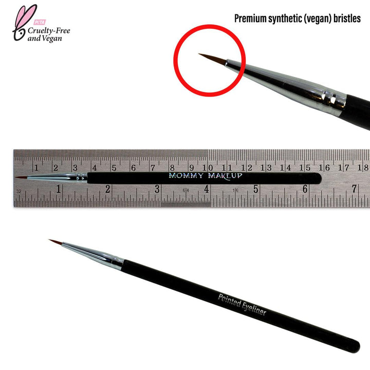Pointed Eyeliner Brush - Ultra Fine Premium Synthetic Vegan Bristles - Precision Gel Eye Liner Brush for Makeup Artist-Quality Results, Cruelty Free by