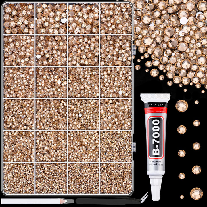 30000Pcs Resin Jelly Rhinestones for Bedazzling, Multicolor 3Mm Flatback Gems for Diamond Art, Bedazzler Kit with 3Pcs 10Ml B7000 Jewelry Glue for Nail Art Crafting Book Makeup