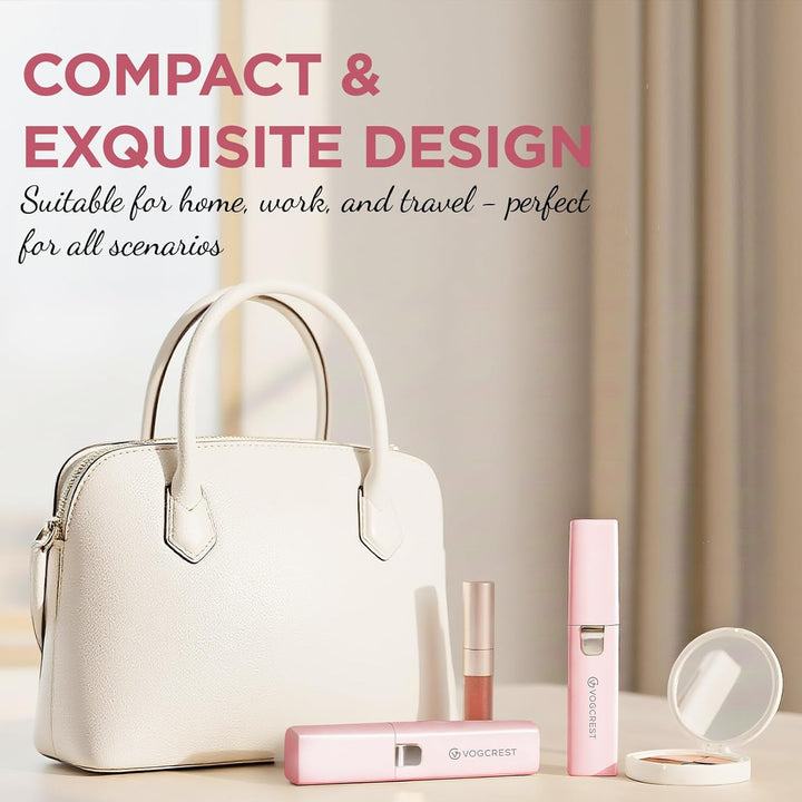 Rechargeable Facial Hair Remover for Women: 2 in 1 Electric Eyebrow and Facial Hair Remover - Suitable for Middle-Aged Women’S Eyebrow, Chin, and Cheek Trimming - with Built-In LED Light(Pink)