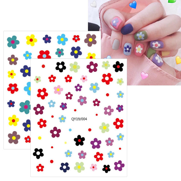 14 Sheets Cute Nail Stickers for Kids Nail Art Stickers Decals Self-Adhesive Pegatinas Uñas Rainbow Flower Fruit Nail Supplies Nail Art Design Decoration Accessories