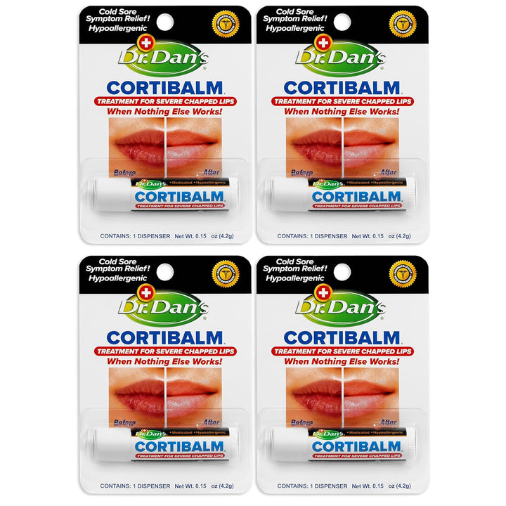 Cortibalm -3 Pack -For Dry Cracked Lips - Healing Lip Balm for Severely Chapped Lips- Designed for Men, Women and Children