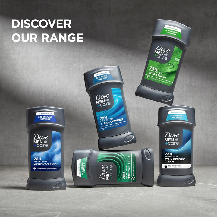 Dove Men+Care Antiperspirant Deodorant Stick for Men 4 Count Extra Fresh with 72-Hour Sweat & Odor Protection with 1/4 Moisturizing Cream & Long-Lasting Citrus Scent 2.7 Oz