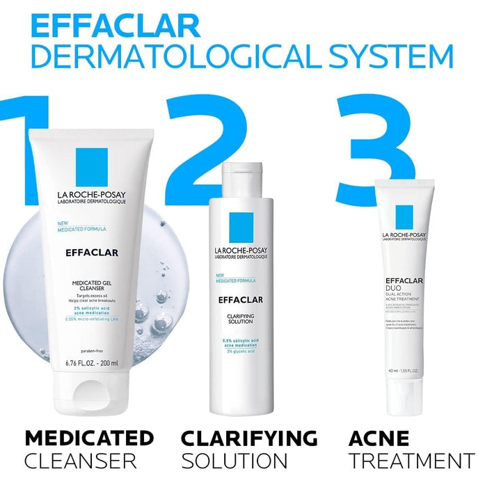 Effaclar Medicated Gel Cleanser, 2% Salicylic Acid Cleanser + LHA + Glycerin, Dermatologist Tested Foaming Acne Face Wash, Clear & Prevent Acne Breakouts, Oil Free, Targets Excess Oil