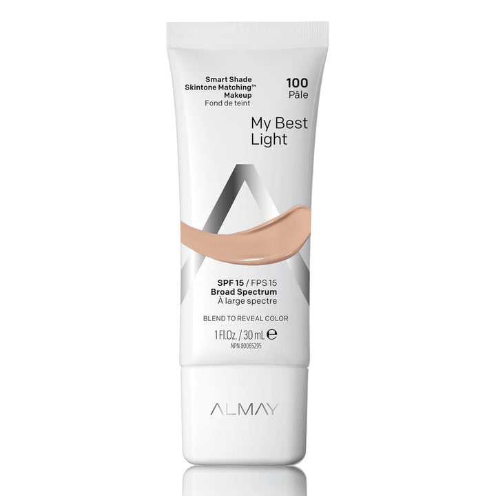 Skintone Matching Foundation, Smart Shade Face Makeup with SPF 15, Hypoallergenic, Oil-Free, Dermatologist-Tested, 200 Light Medium Mine, 1 Fl Oz