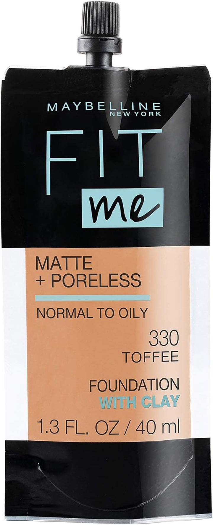 Fit Me Matte + Poreless Liquid Oil-Free Foundation Makeup, Classic Ivory, 1 Count (Packaging May Vary)