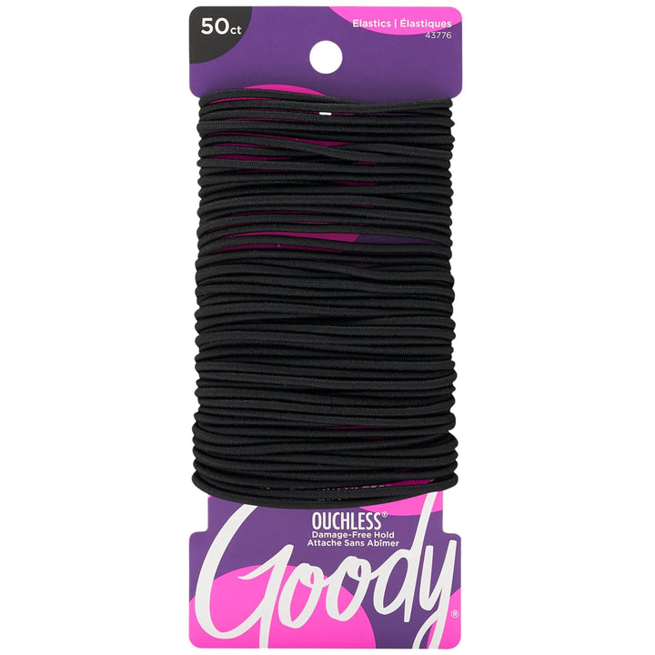 Ouchless Hair Elastics – No Pull, No Breakage, Tangle-Free Hold for Fine Hair – 50 Count, Assorted Neutrals, Long-Lasting Ponytail Holders for Women & Men