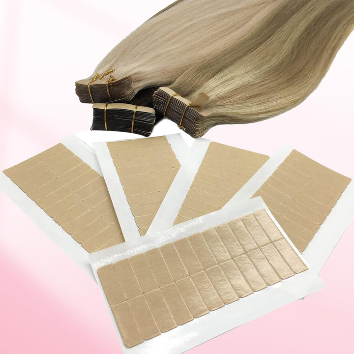 Hair Extension Tape Double Sided Adhesive Replacement Tape, Professional Strong Tapes for Tape in Hair Extensions 72Pcs, 1.6 * 0.3Inch per Piece