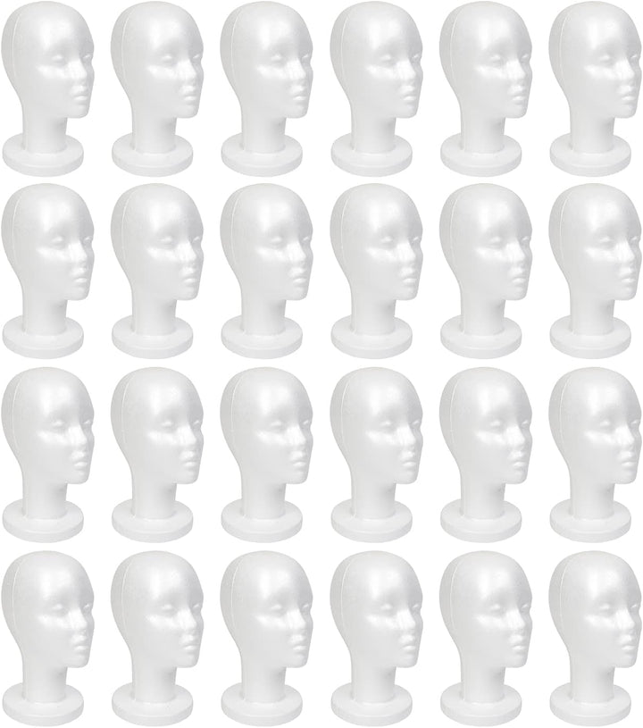11.4-Inch Styrofoam Mannequin Head (1 Pack) - White Foam Wig Stand for Wigs, Hats, Masks, Hairpieces, Arts, Crafts, DIY Projects, Salon Display, and Travel Use