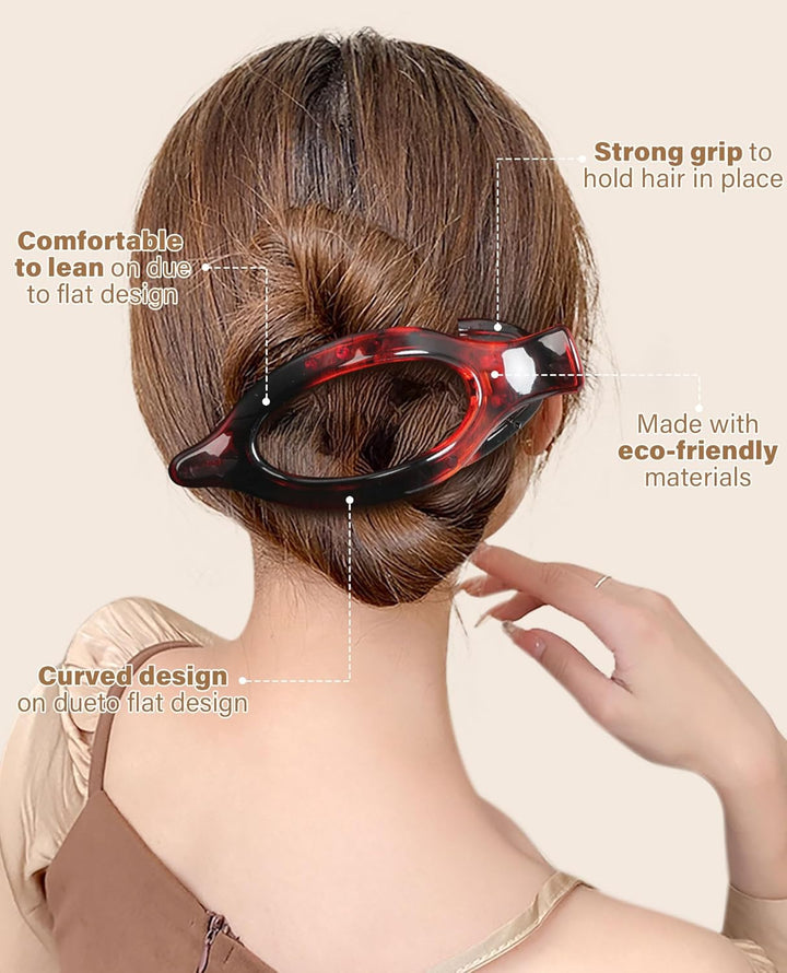 French Concord Hair Clips - 6Pcs Side Slide Volume Clips for Women Girls, Strong Hold No Slip Grip, Thick or Thin Hair (Matte Finish, L:4.6 IN, W:1.97IN)