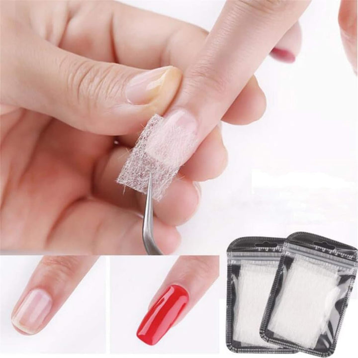 20Pcs White Nails Kit Nail Extensions Kit, Fiberglass Nail Art Builder Wrap Sticker Tips with Shape Clip Repair Broken Stickers Nails Nail Art Accessories